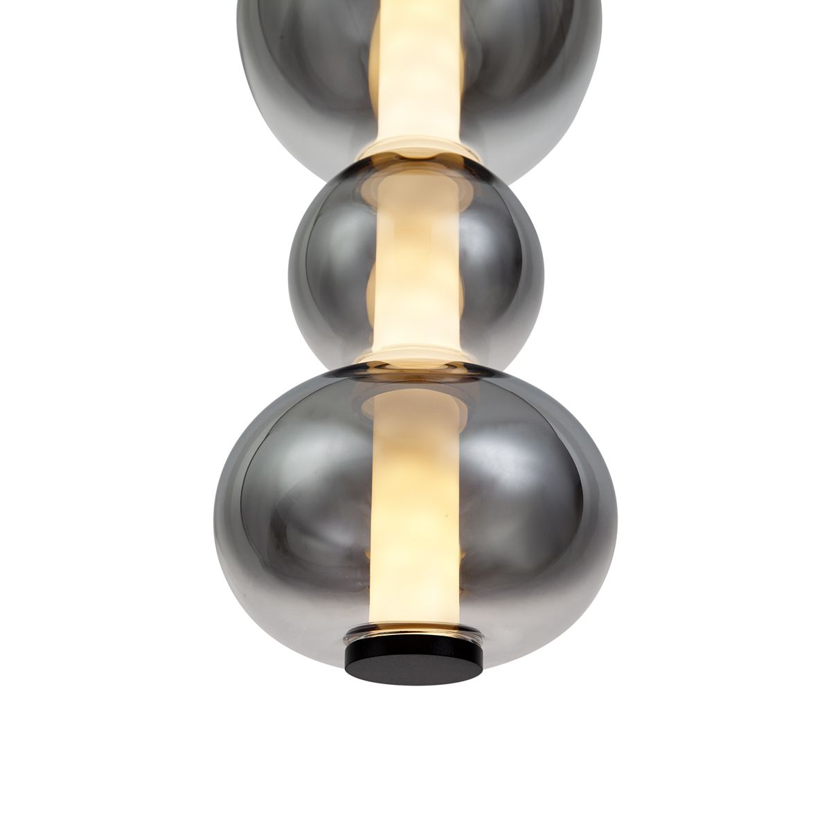 Art Deco hanglamp zwart met smoke en helder glas 3-lichts incl. LED - Lizzy
