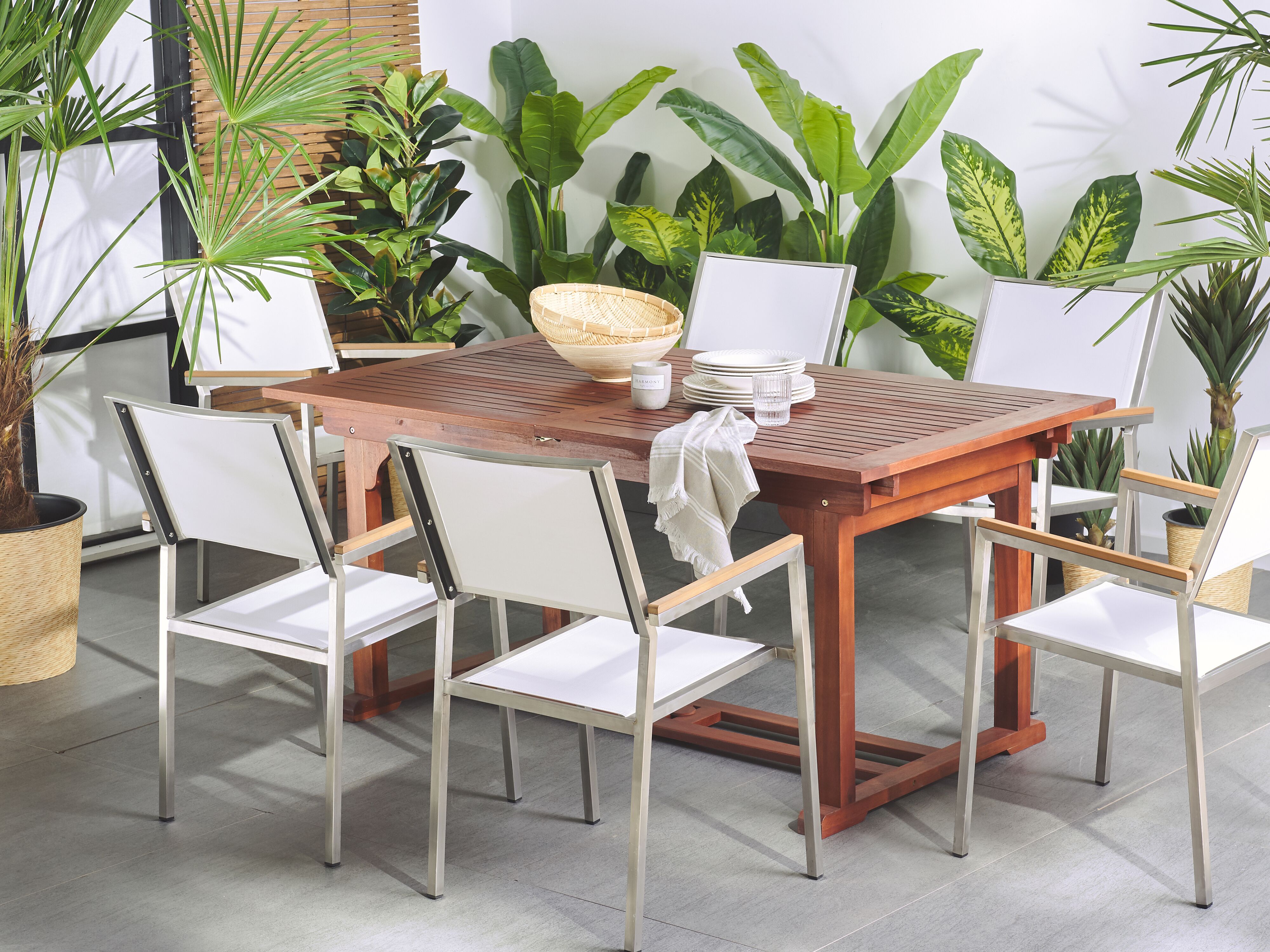 Uitschuifbare tuintafel TOSCANA 160/220 cm 90 cm Acaciahout Donkerbruin