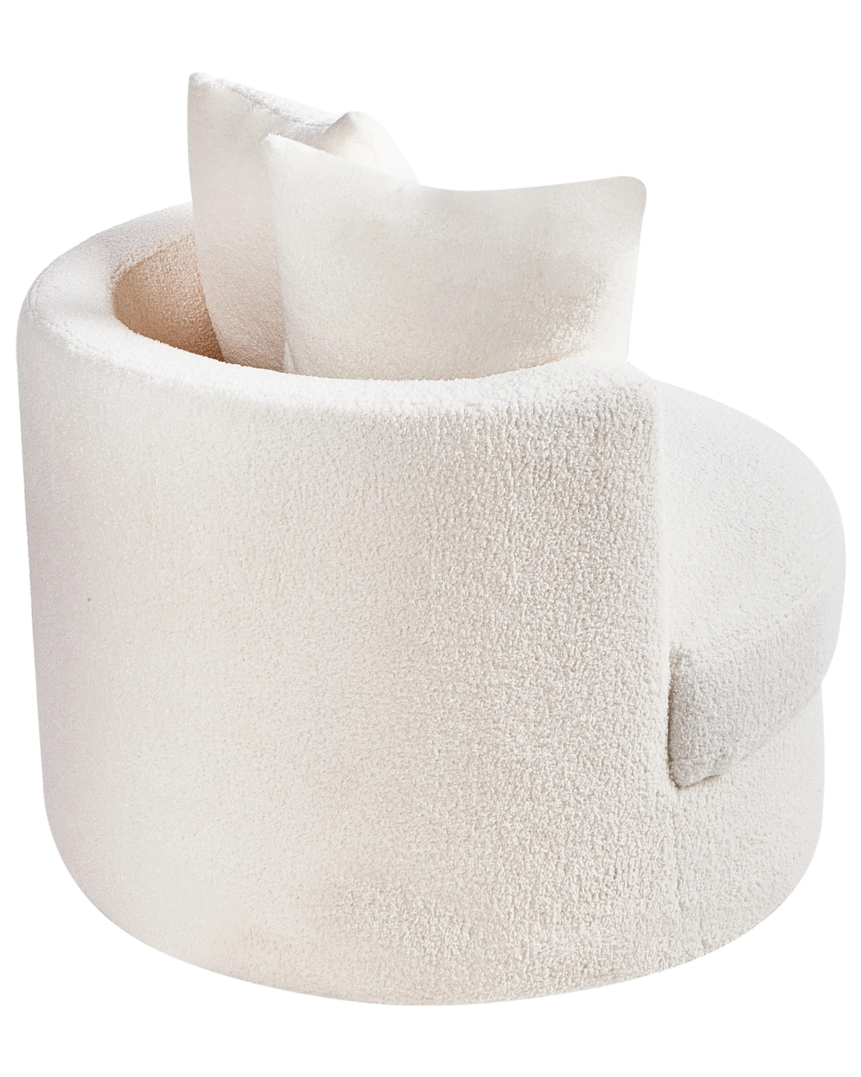 Draaifauteuil DALBY Bouclé Wit