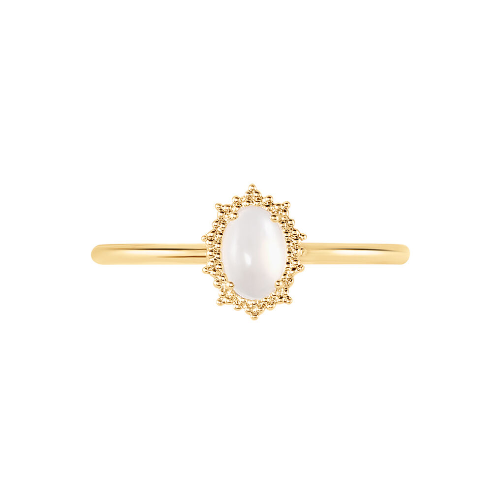 Bague Vintage Love Plaqué Or Jaune Pierre De Lune