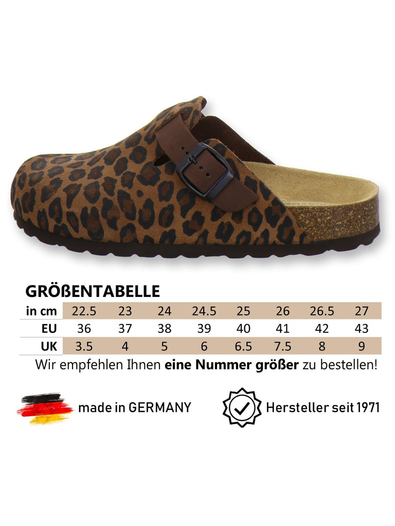 Clogs Damen Leder leo-braun