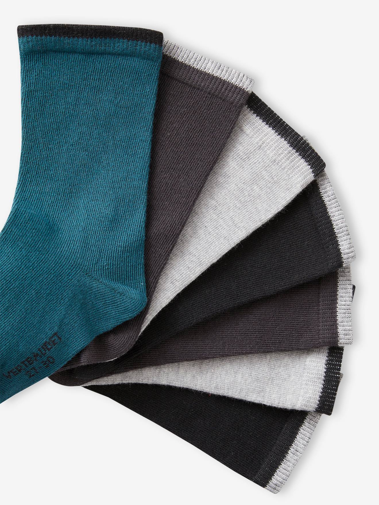 Pacote com 7 pares de meias para meninos, cinza