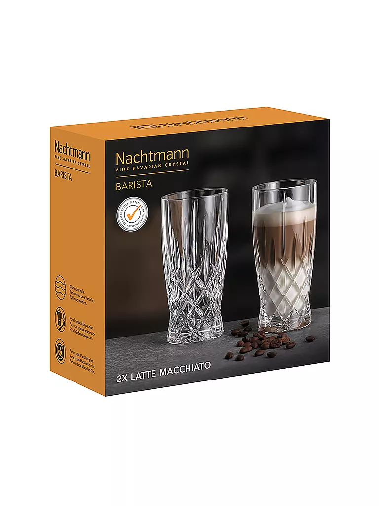 NACHTMANN Latte Macchiato Glas 2er Set NOBLESSE Barista 350ml transparent