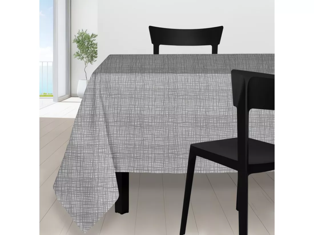 Nappe anti-tâches carrée 180X180 cm GALAXY gris, Par Soleil d'ocre