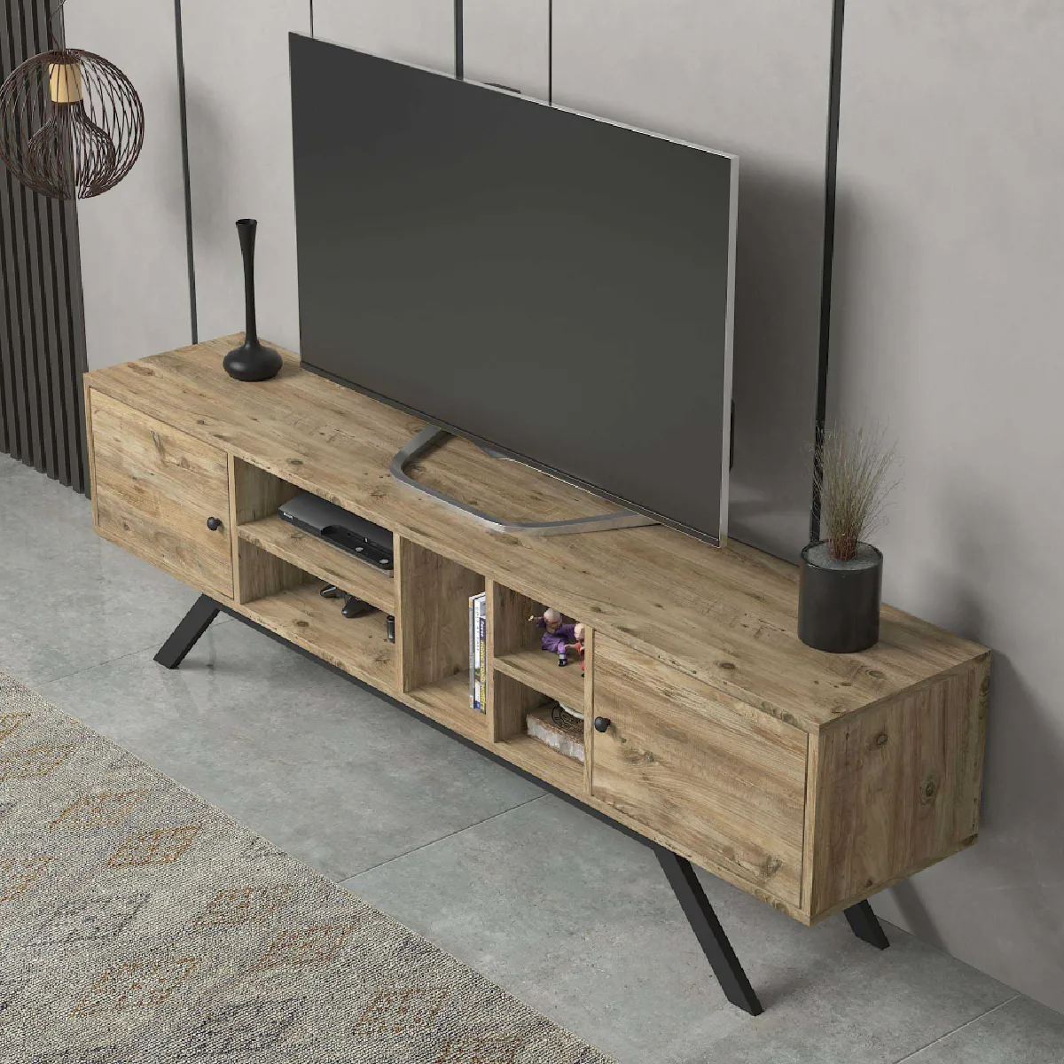 Hanah Home Meuble TV Flinn Beige