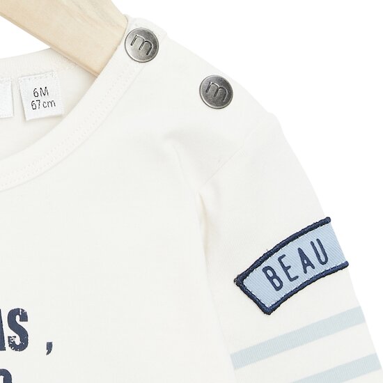 Bleu Château Tee-shirt manche longues   Stripe Freedom        de               Marèse