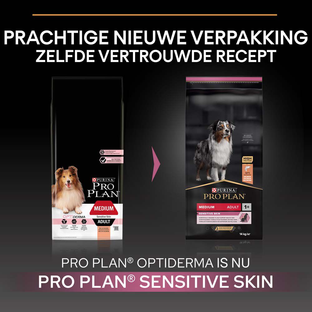 PRO PLAN Sensitive Skin Adult Medium - Hondenvoer - 14 Kilogram - zalm