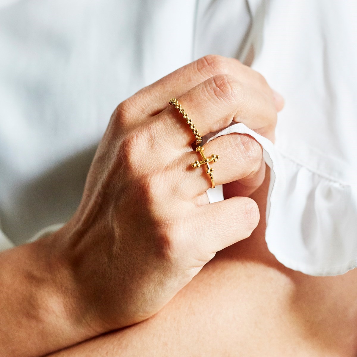 Bague vermeil croix