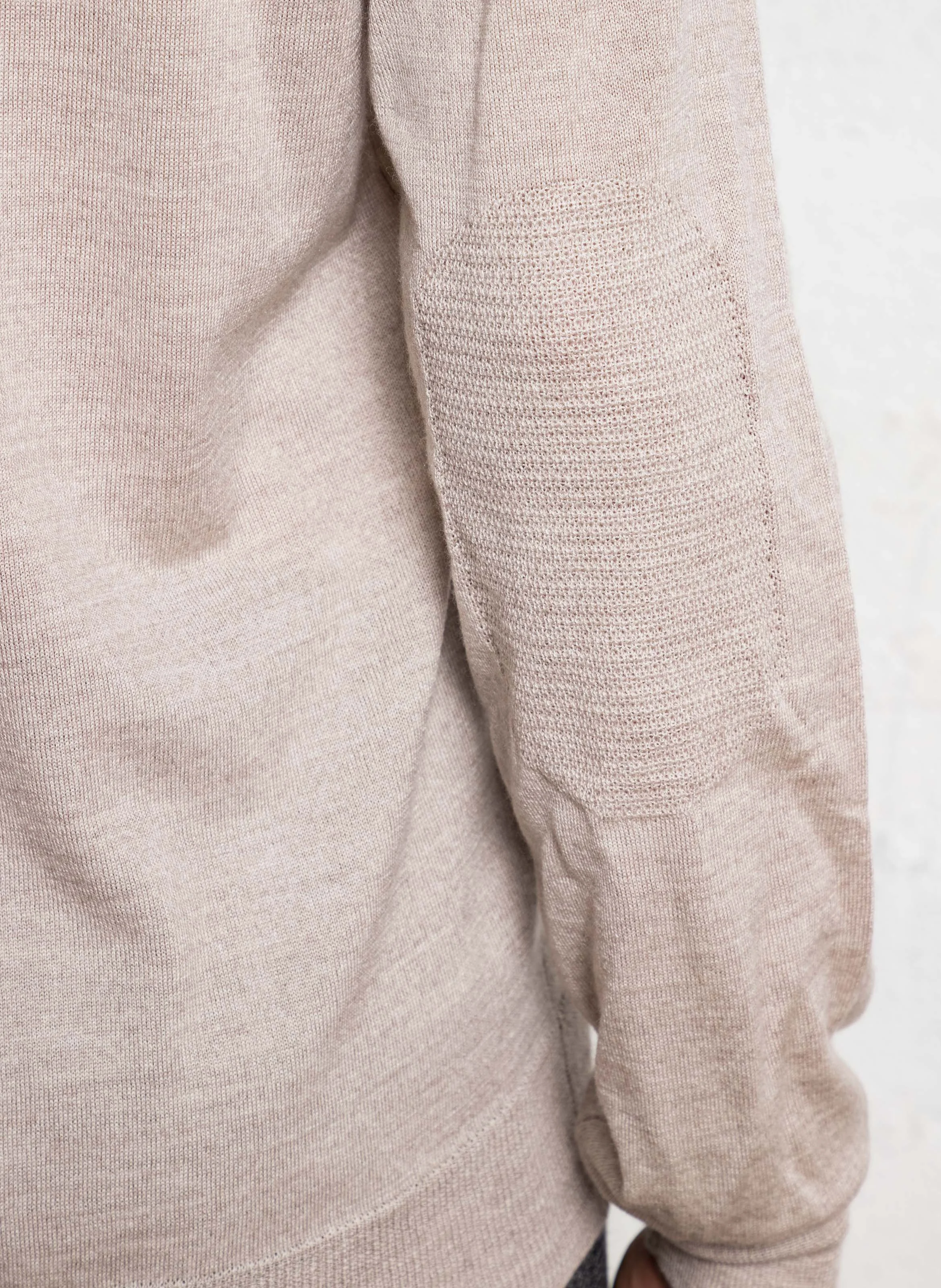 Pull col bateau en laine et soie | Beige