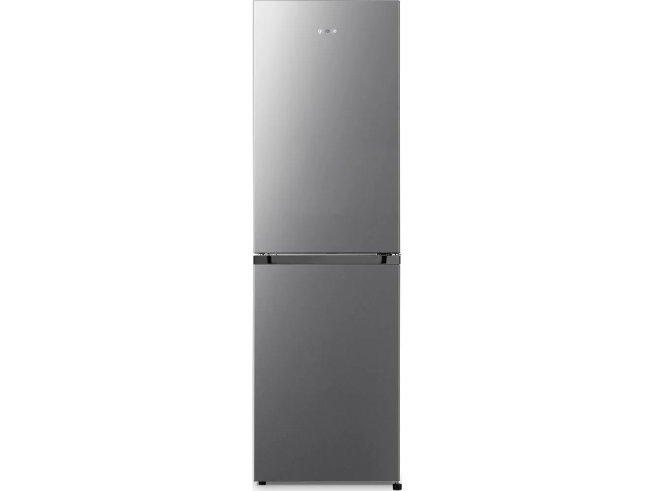 Gorenje Essential NRK418ECS4 - Køleskab/fryser - bund-fryser - bredde: 55 cm - dybde: 55.7 cm - højde: 182.4 cm - 256 liter - Klasse E - grå