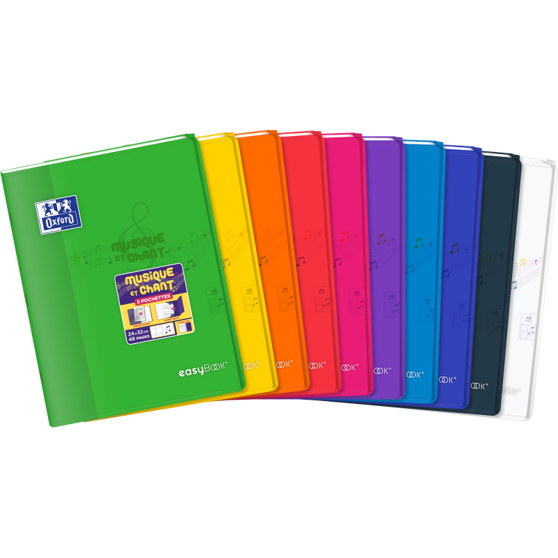 Cahier Oxford Easybook Musique Et Chants Agrafe 240X320 48P Optik P. Seyes/Musique Polypro Assorti
