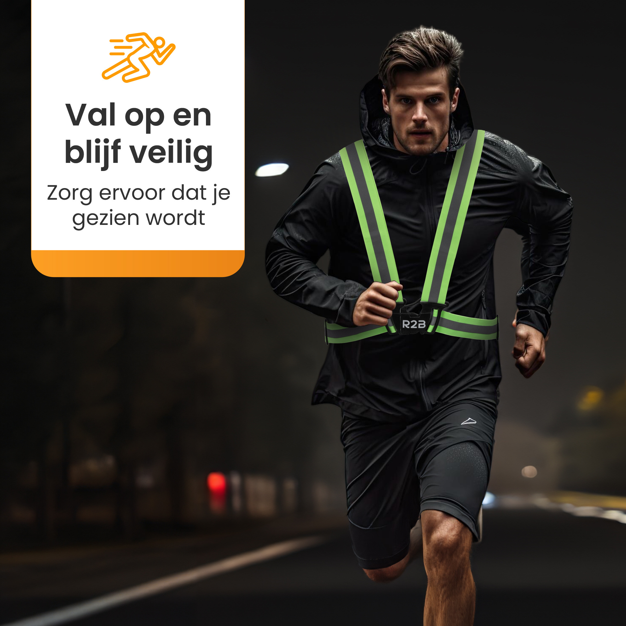 R2B Verstelbaar Reflecterend Veiligheidsvest - Geel