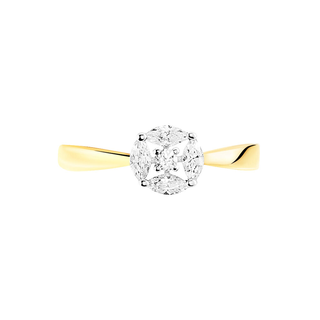 Bague Solitaire Maurena Or Jaune Oxyde De Zirconium