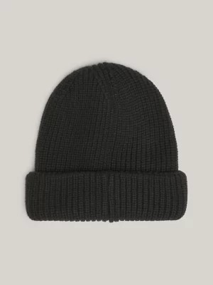 Gorro de malha canelada com logotipo