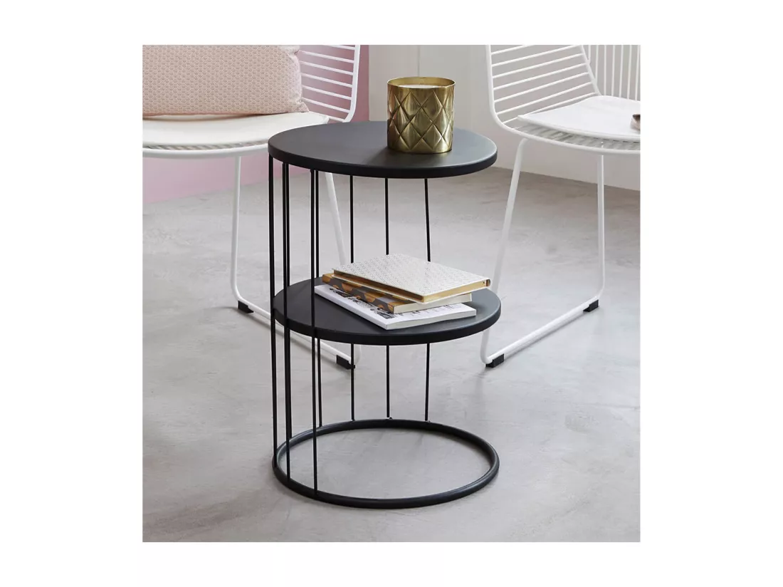 Table d'appoint design et originale en métal Doré H 52 cm