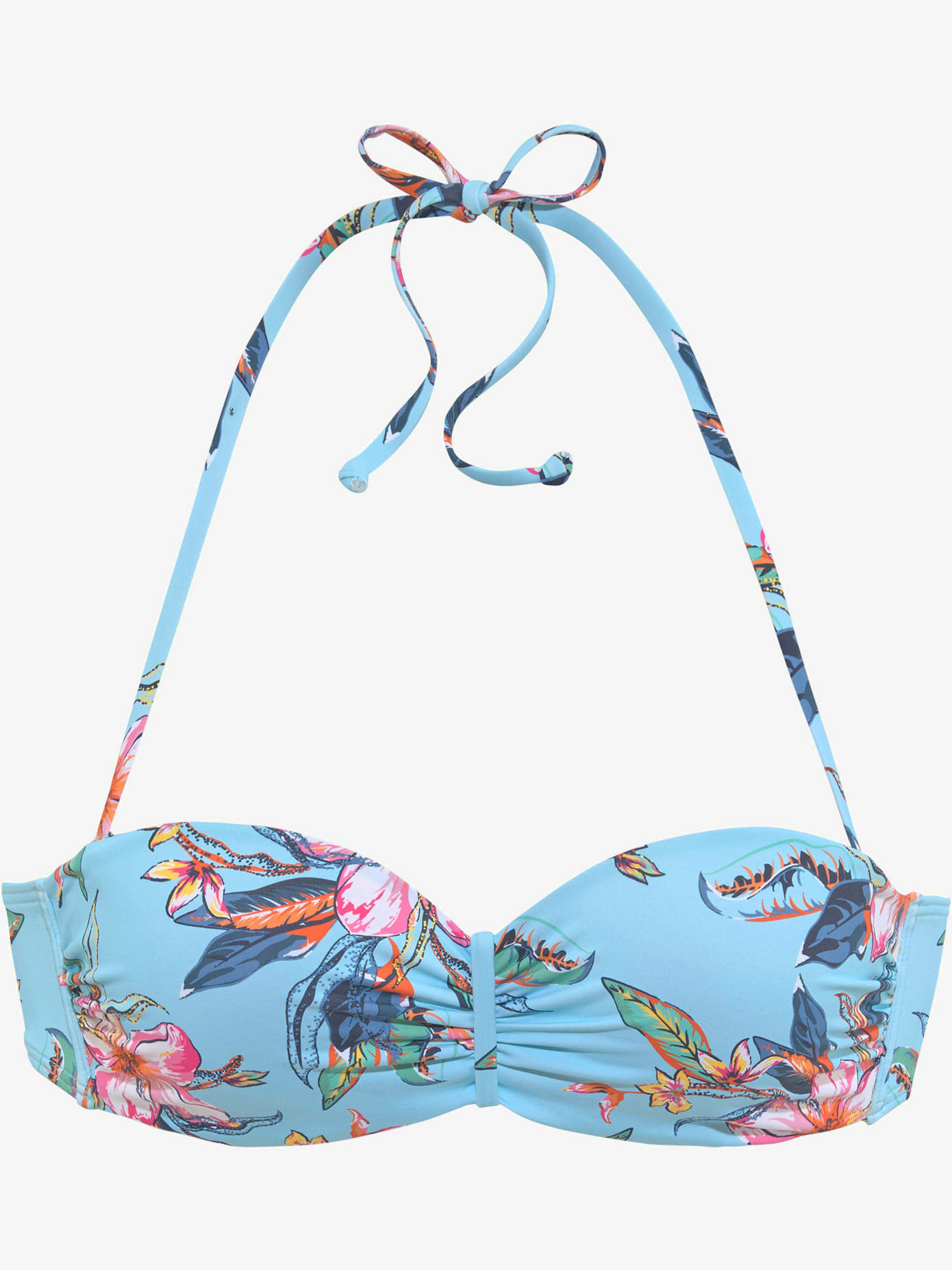 Haut de bikini bandeau à armatures design floral