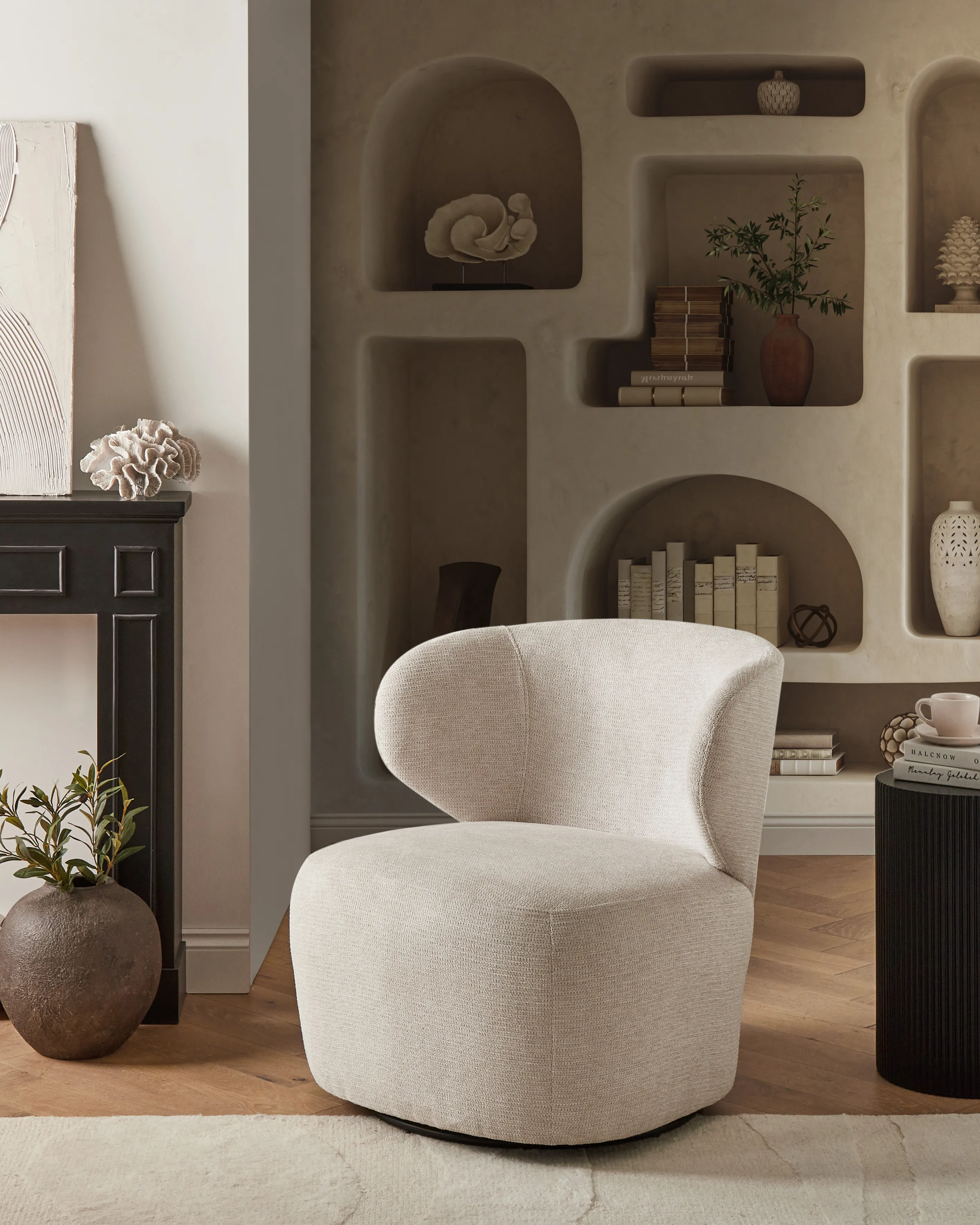 Draaifauteuil ALVDAL Stof Beige