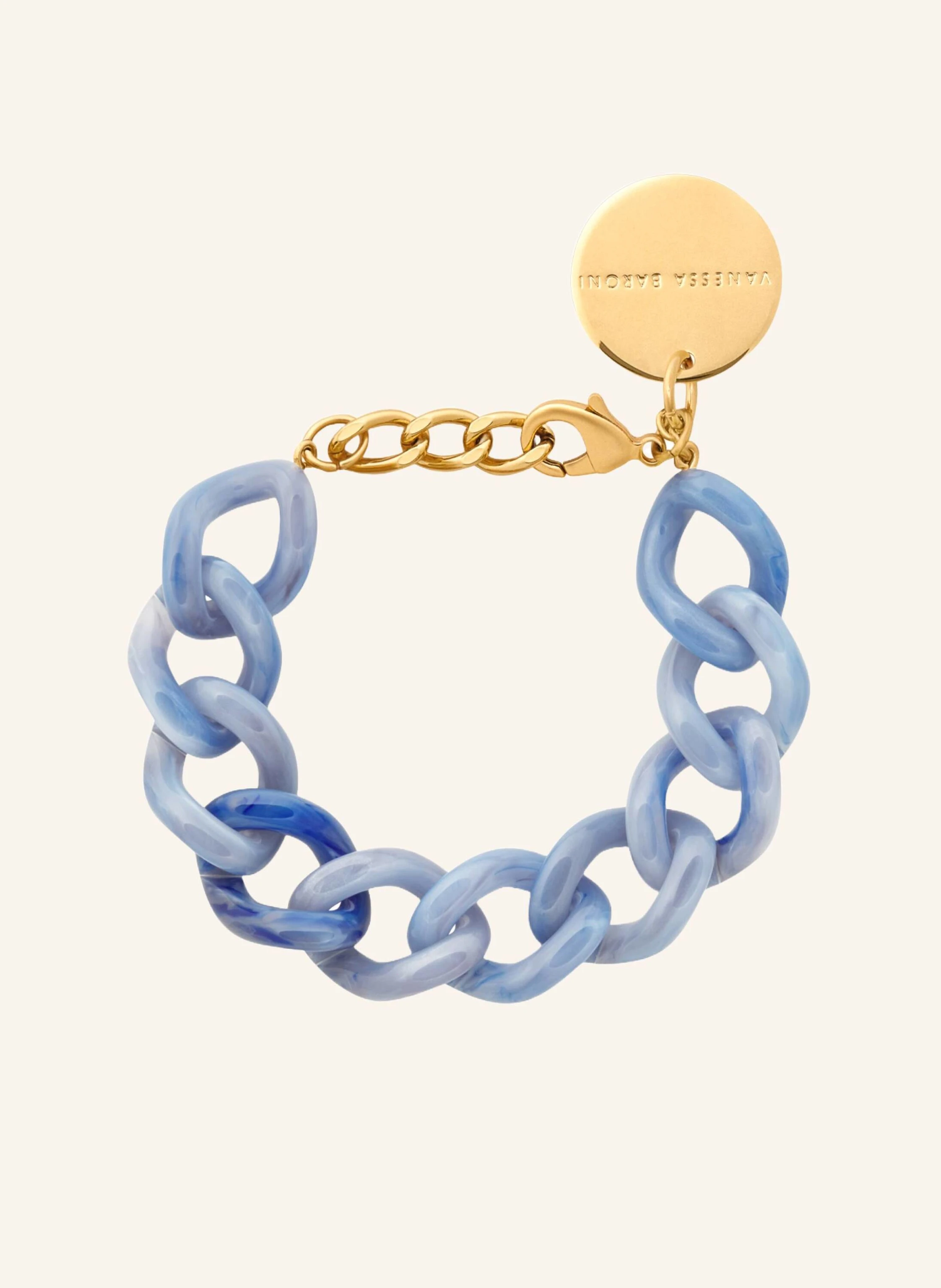 VANESSA BARONI Armband FLAT CHAIN BRACELET OCEAN BLUE by GLAMBOU