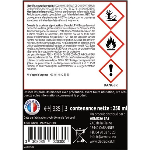 Recharge diffuseur automatique - spécial volants - pour réf N-PYR-91018