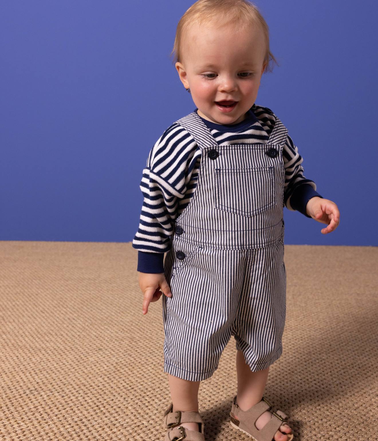 Macacão curto azul PETIT BATEAU