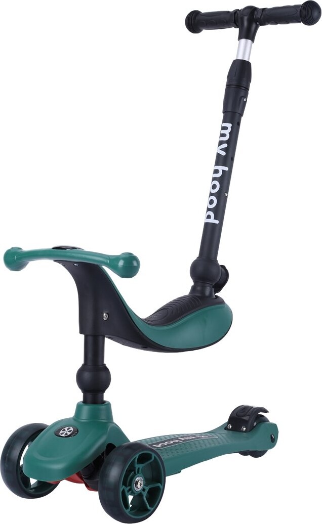 My Hood - 2-I-1 Løbecykel Og Løbehjul - Kick'n Ride - Grøn