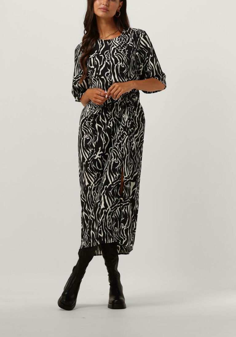 zwarte gestuz midi jurk brayagz p midi dress