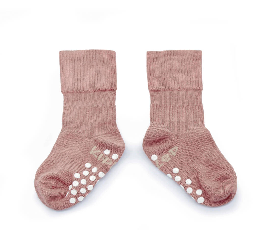 anti-slip blijf-sokjes 12-18 mnd mauve