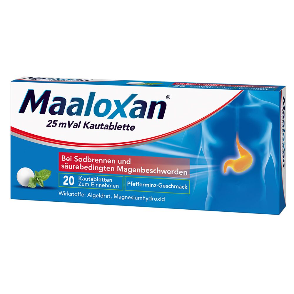 MAALOXAN®  Kautabletten bei Sodbrennen mit Magenschmerzen