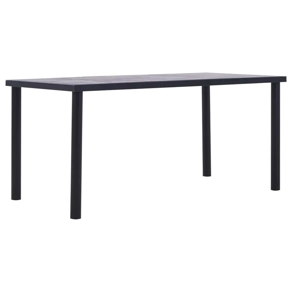 vidaXL - Eettafel - Zwart - MDF - 160 x 80 x 75 cm