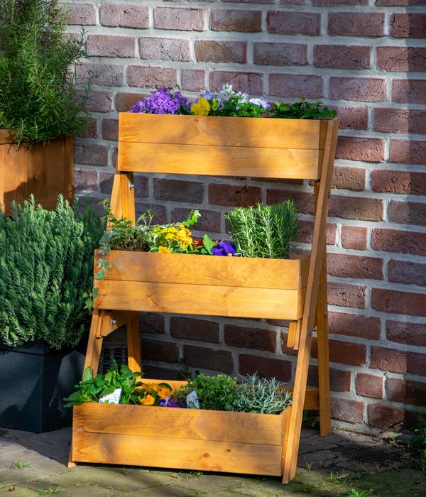 dobar Holz-Pflanztreppe, ca. B70/H90/T60 cm