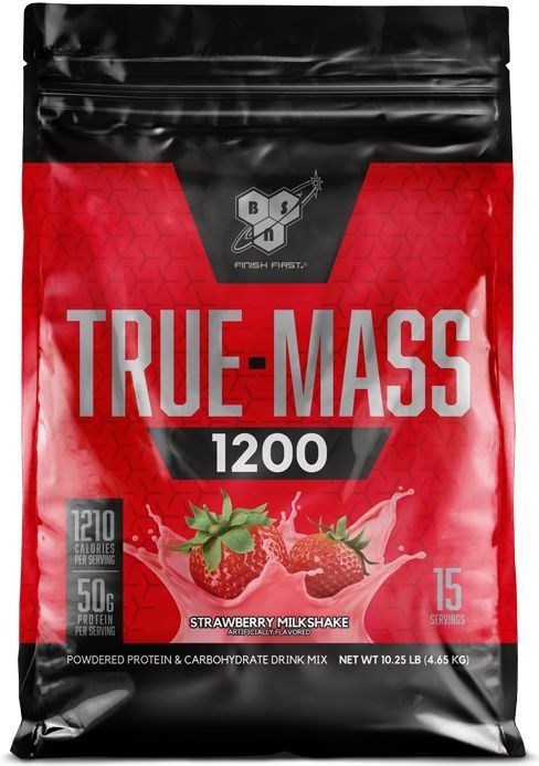 BSN True Mass 1200 - Mass Gainer - Weight Gainer - Strawberry - 15 doseringen (4800 gram)