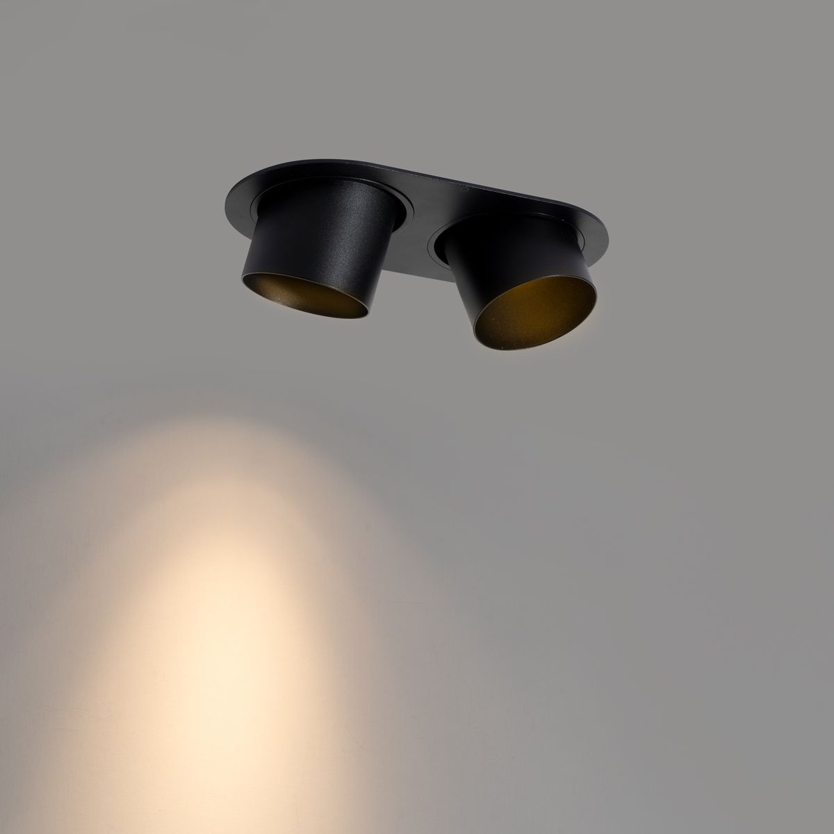Set van 6 inbouwspots zwart GU10 70mm kantelbaar 2-lichts - Installa