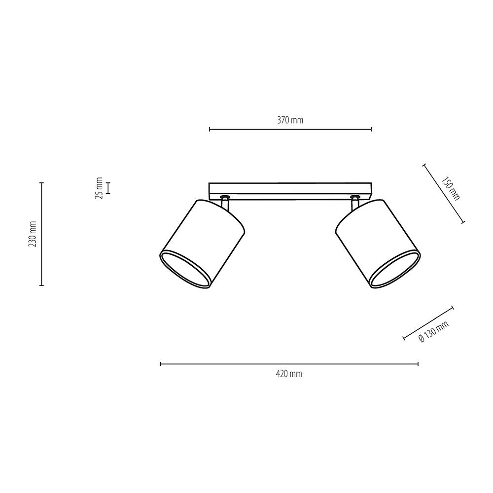 TAKLAMPE BRITOP APRILLIA 2XE27 25W OLJET EIK