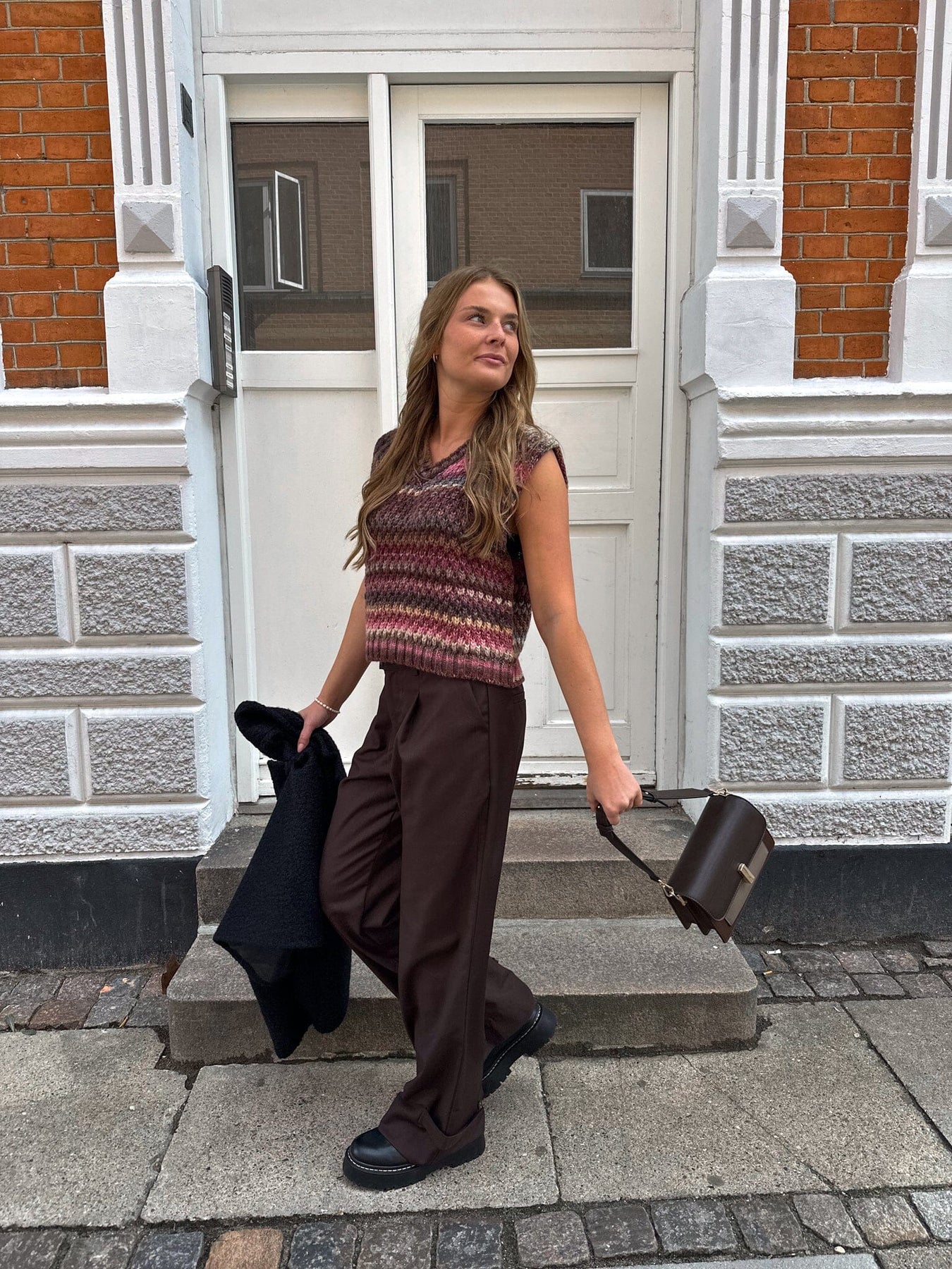 Noella Gio Knit Vest 1047 rust mix