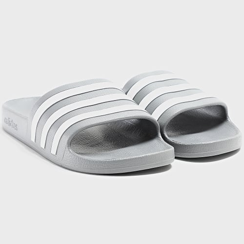 Claquettes Adilette Aqua F35538 Grey Three White