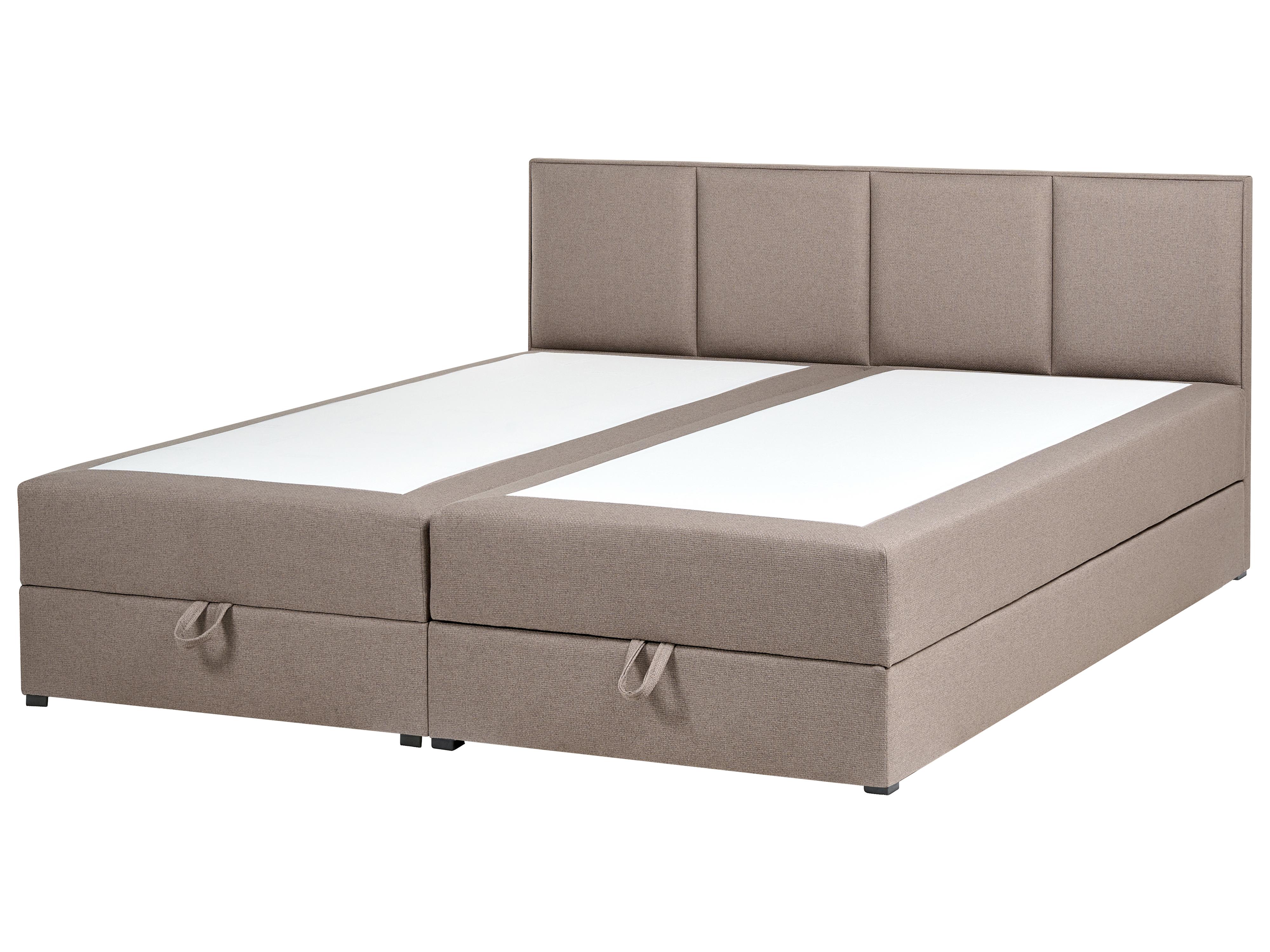 Boxspring met opbergruimte Stof BARONET 180 x 200 cm Taupe