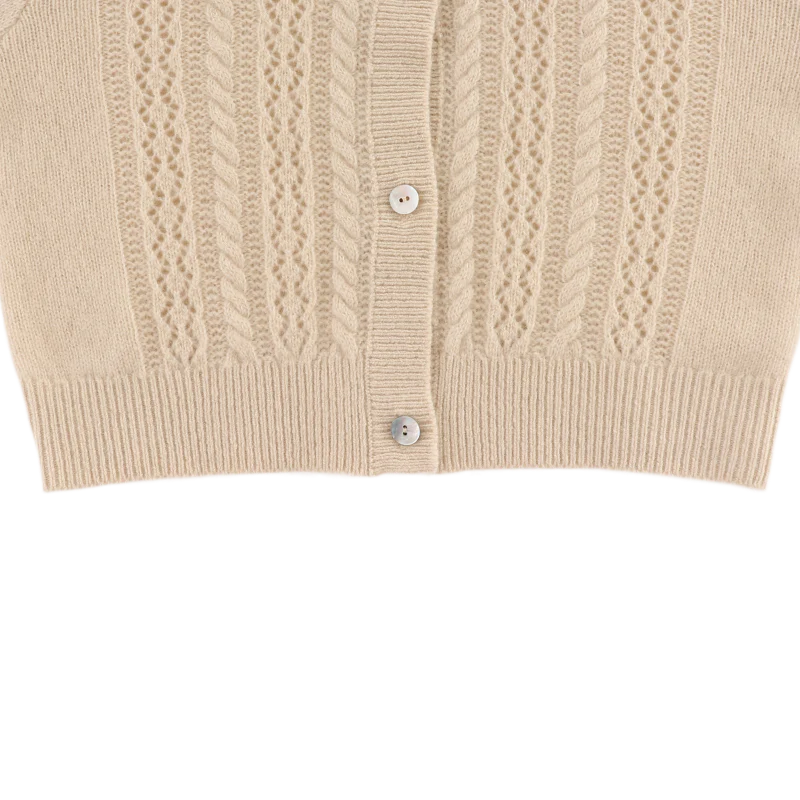 Danik Merino Wool Cardigan | Soft Sand