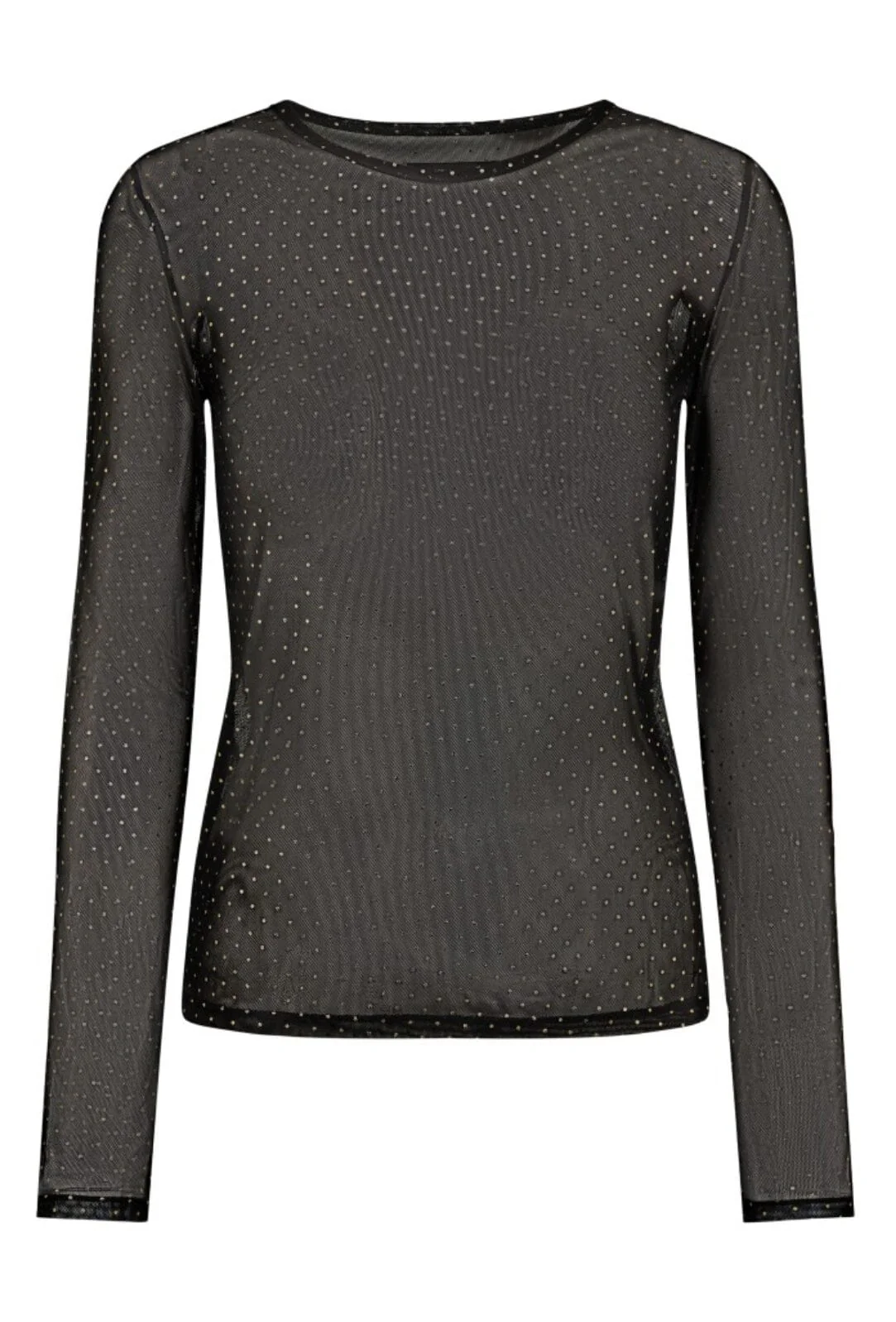 Liberte Mesh-Ls-Sparkle-Tshirt 22134 black gold dot