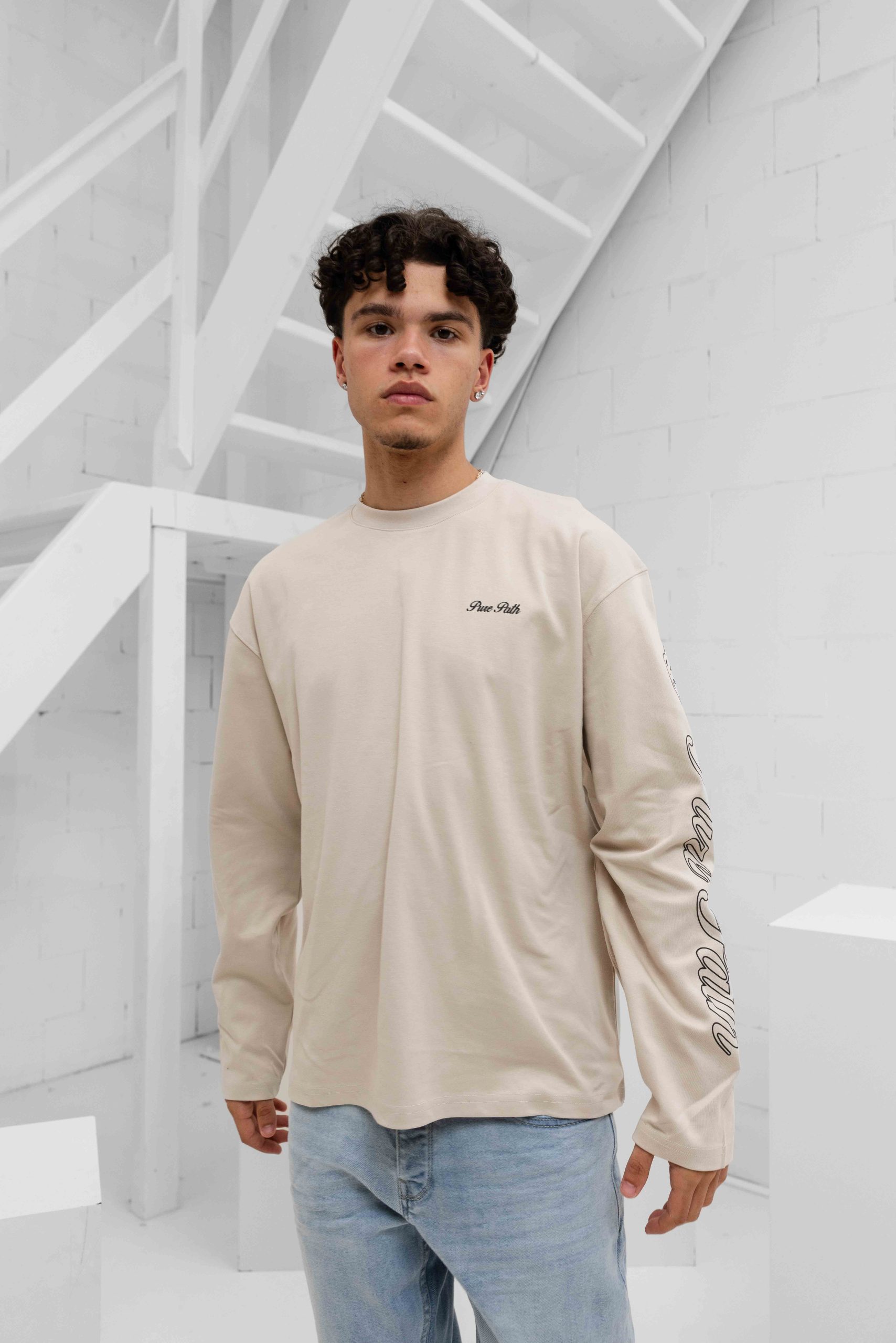Pure Path Essence Of Life Longsleeve T-Shirt Heren Beige