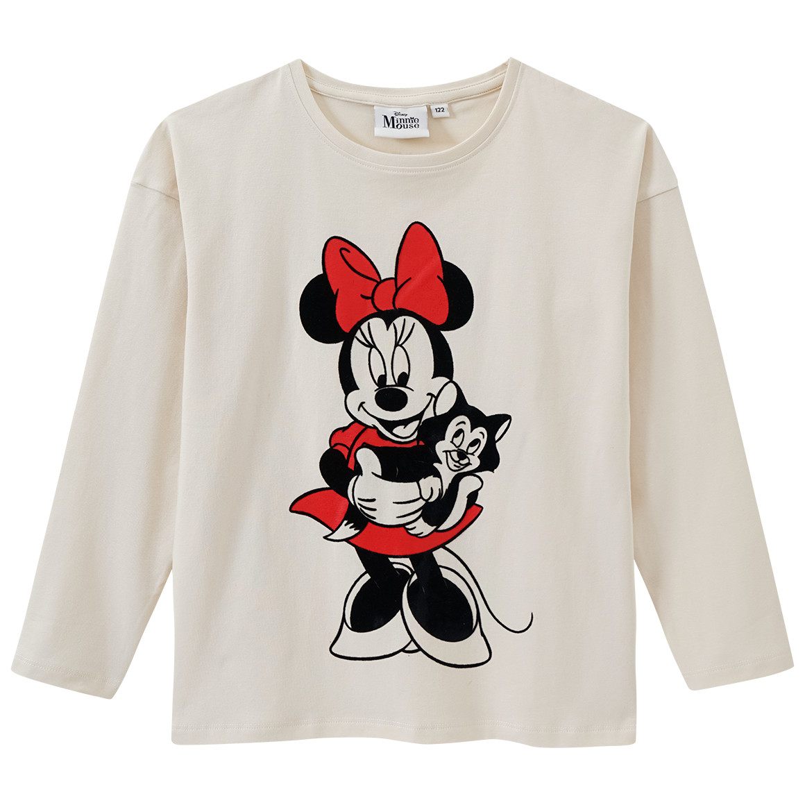 Topolino Minnie Maus Langarmshirt mit großem Print creme