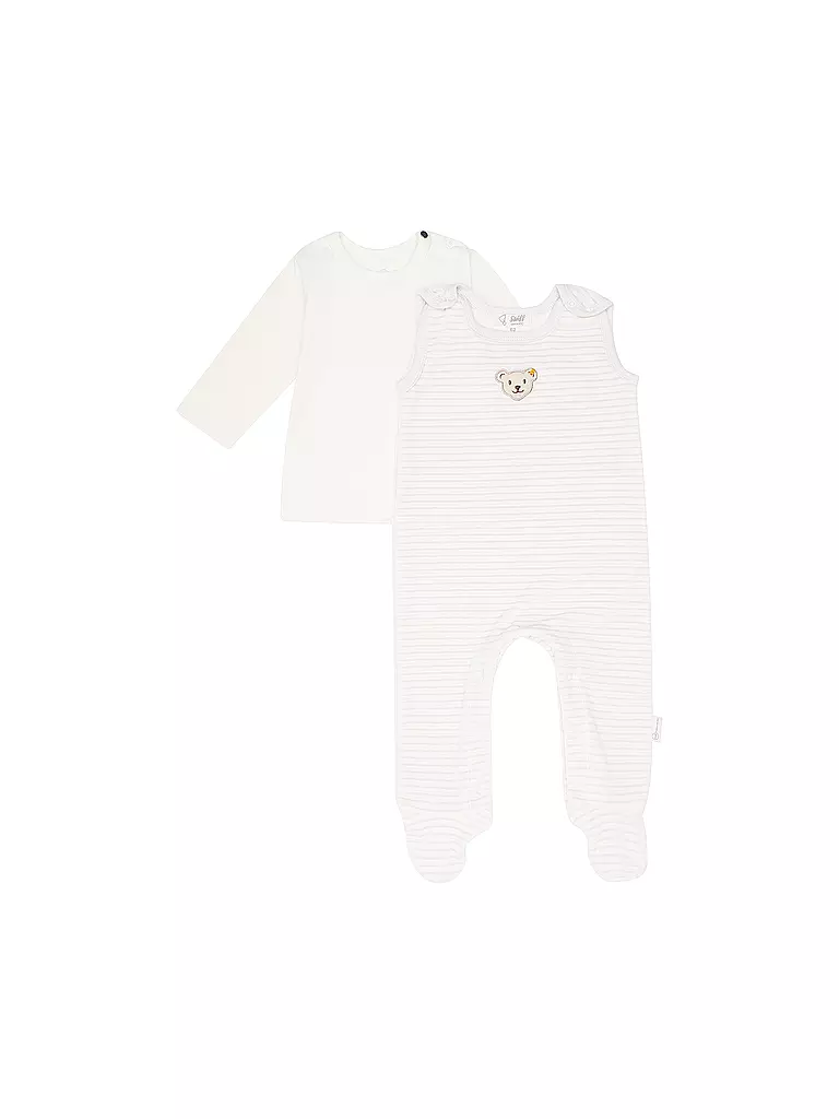 STEIFF Baby Strampler Set 2 teilig hellgrau