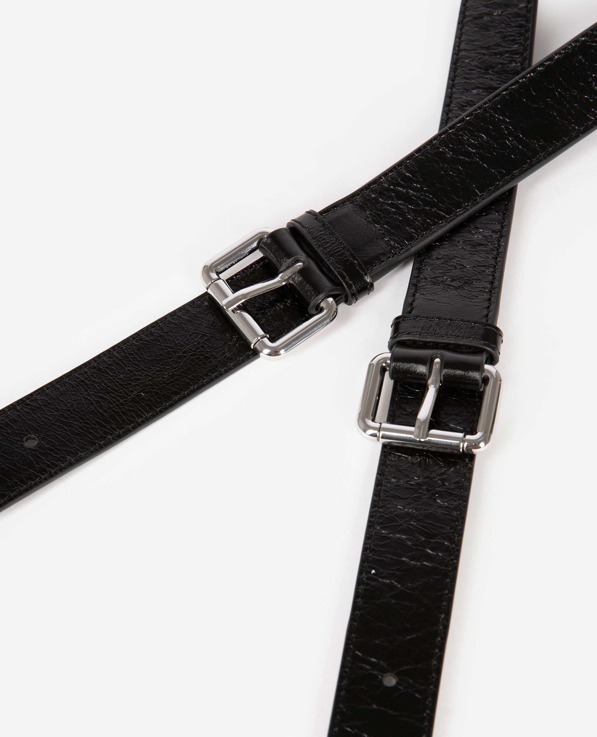 Bandoulière sac Amelia en cuir craquelé noire