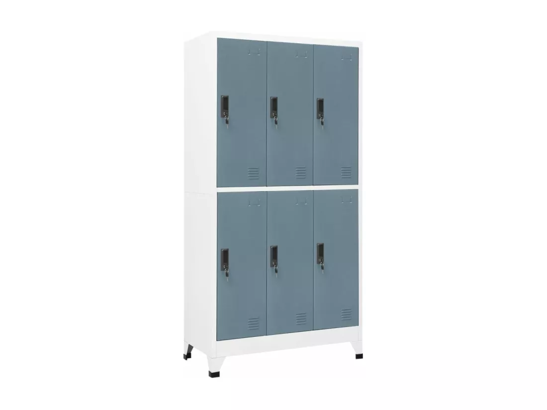 Armoire à casiers Gris clair et gris foncé 90x45x180 cm Acier