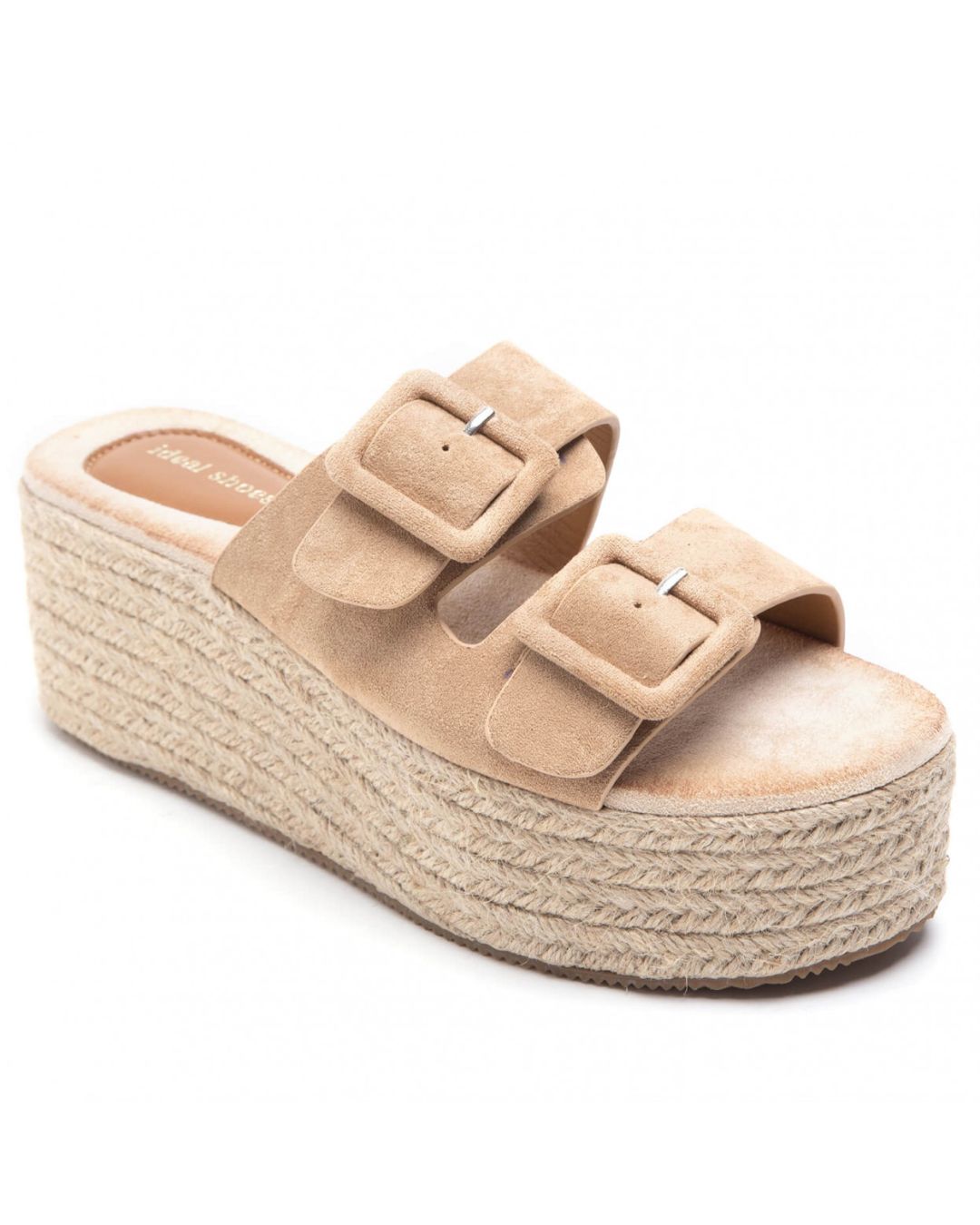 Sandale femme mule plateforme camel - Myriam