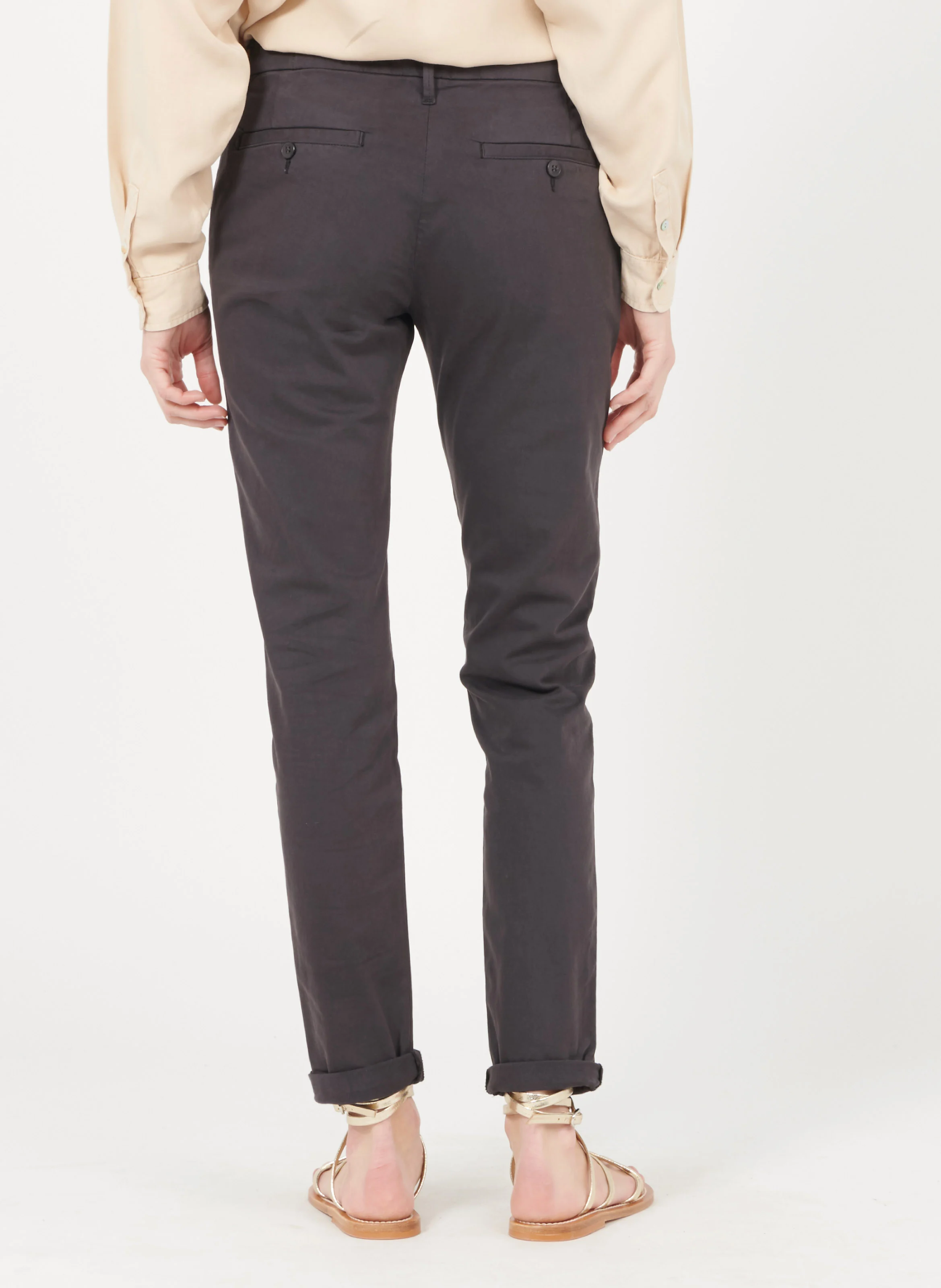 SANDY BASIC 2 - Chino slim en coton mélangé | Noir