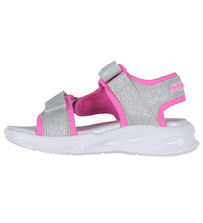 Skechers Sandaler m. Lys - Sola Glow - Sølver/Hot Pink