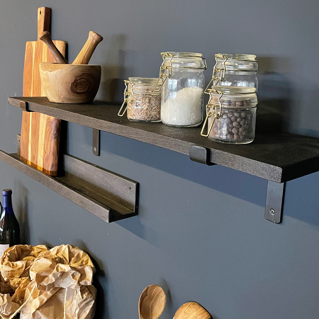 Wandplank Factory zwart S set van 2 - ACFW68