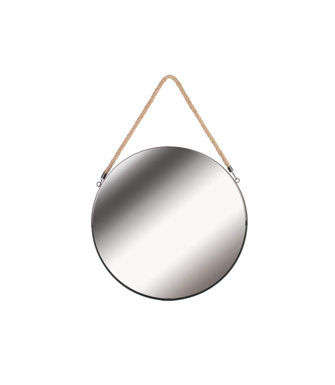 Paris Prix - Miroir Mural Avec Anse jonc 50cm Noir