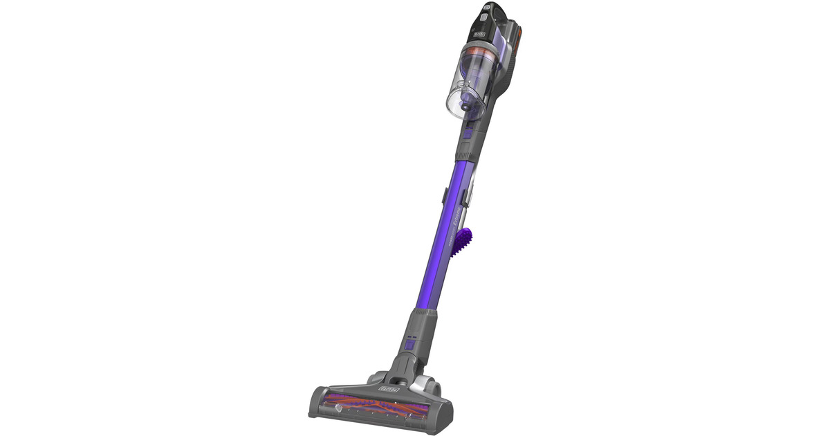 BLACK+DECKER18V 4IN1 PowerSeries Extreme PET steelstofzuiger + 12V PET Kruimeldief met dierenborstel Bundel  (Grijs/paars)