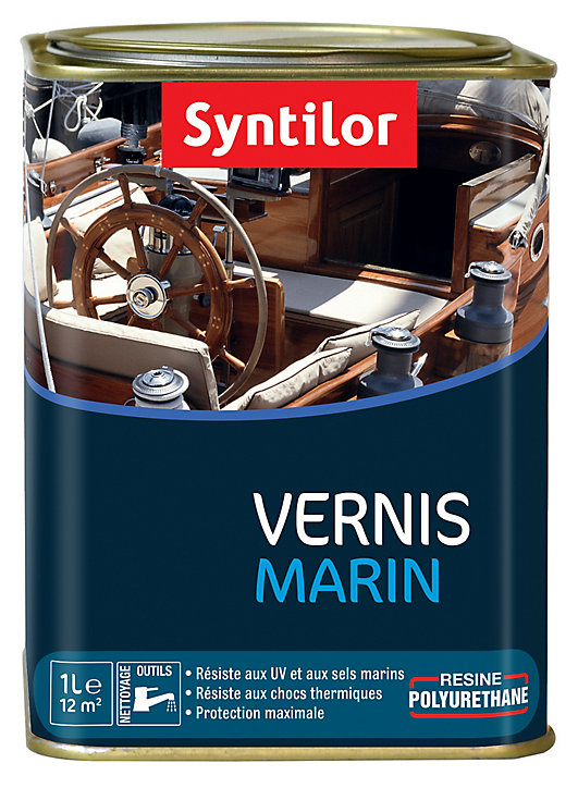 Vernis extérieure et intérieure marin bois Syntilor ambre satin 1L